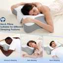 Cervical Neck Pillow for Neck Pain Relief, Ergonomic Memory Foam Contour Pillow for Sleeping, Cooling Butterfly Pillow for Back,Side,Stomach Sleepers, Orthopedic Bed Pillow for Neck Support(White)