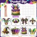 Norme 41 Pcs Mardi Gras Decorations Party Favors Supplies, Mardi Gras Cutouts Purple Green Gold Foil Fringe Curtains Garland Paper Pompoms Hanging Fan Swirls Decor for Home Outdoor Party Supplies