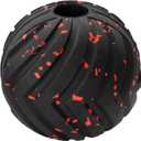 Chew King Supreme Durable Rubber Dog Ball for Aggressive Chewers, Treat-Dispensing Heavy-Duty Chew Toy with Safety Air Vent, Interactive Dog Toy for Training & Enrichment, Large 4" Fetch Ball