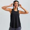 RUNNING GIRL Womens Workout Tops for Women Racerback Tank Tops Yoga Shirts Athletic Running Tank Tops Sleeveless Gym Clothes (Black, M)