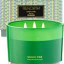 96NORTH Luxury Pine Soy Candle | Large 3 Wick Jar Candle | Up to 40 Hours Burning Time | 100% Natural Soy Wax | Relaxing Aromatherapy Aesthetic Candle