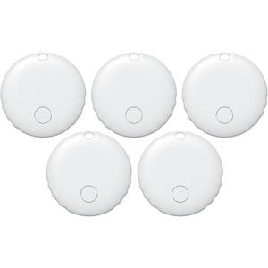 Tracker Tag, Smart Tag Works with Find My App (iOS Only), Keys Finder and Item Locator for Luggage, Backpack, Suitcases and More, Replaceable Battery, IP67 Waterproof Tracking Tags-5 Pack(White)