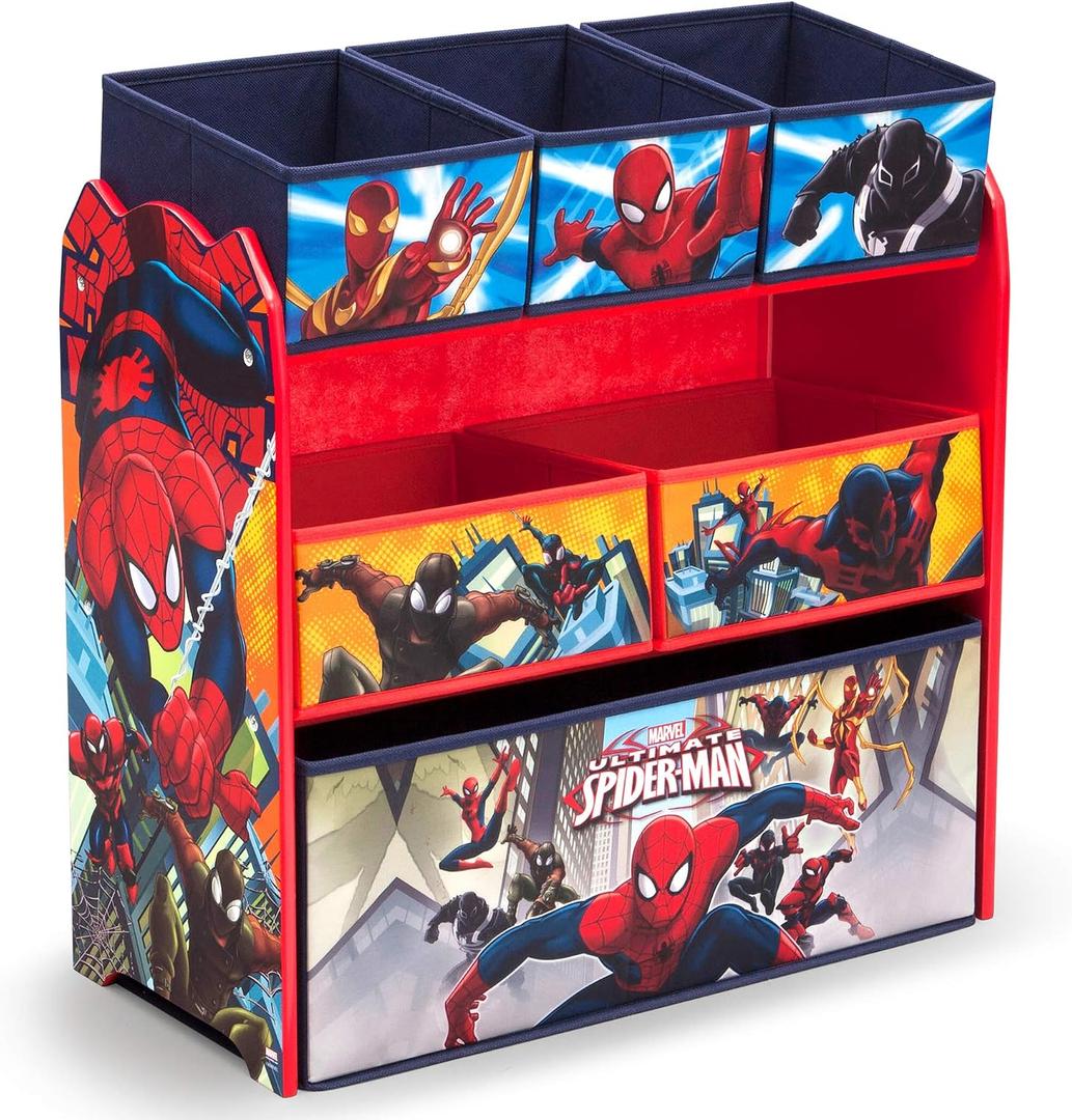 Delta Children Multi-Bin Toy Organizer, Marvel Spider Man, 1 Count
