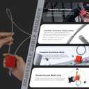 Cable Lock with 3 Keys | L 6.56ft(2m),D 1/6in(4mm) Adjustable Steel Cable Padlock | Aluminum Locks for Bikes, Gate, Lockers & Outdoor Gear | Weatherproof & Red