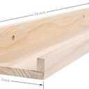 MBYD 24 Inch Floating Shelves Natural Wood Set of 3, Wall Mount Picture Ledge Wooden Wall Shelf for Home Decoration Nursery Book Shelves for Bedroom, Living Room, Office, Kitchen, 3 Same Dimensions