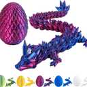 3D Printed Dragon Egg with Dragon Inside,12 Inch 3D Printed Dragon Egg Fidget ToyHome Office Decor Executive Desk Toys for Autism/ADHD (Laser Purple)