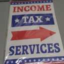 2 Pcs Income Tax Directional Arrow Sandwich Board 18" x 12" Red & Blue on White Sign Printed 2-sides Signage Kit