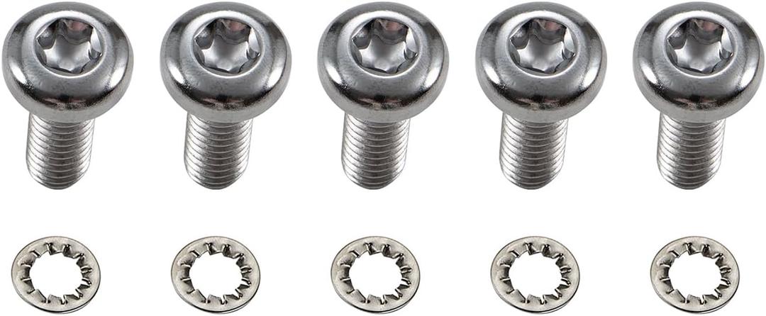 5PCS Screws Chrome Front Disc Brake Rotor TORX Bolts Fit for Harley davidson Touring Dyna Softail Sportster Street Glide with Cast Wheels OEM #43655