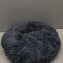 Dog Bed Soft Fluffy Large Navy Blue Round Dog Bed Dog Cushion Soft Plush Doughnut Pet Bed for Cats Dogs Soft Warm Pet Sofa, 2'' in diameter