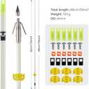 6 Pack 32 inch Bowfishing Arrows with Broadheads and Safty Slides Bow Fishing Arrow Luminous for Compound Bow Recurve Bow Fishing Hunting, 35 inch