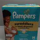 Pampers Swaddlers Diapers, Size 0 (up to 10 lbs), 140 Count, Absorbent, Keeps Baby Dry and Comfortable, Skin Safe Disposable Baby Diaper (Newborn)