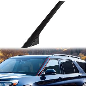 Left A-Pillar Molding Windshield Outer Trim Compatible with 2011-2019 Ford Explorer 4 Door Utility Replace for BB5Z-7803145-AA, BB5Z-7803137-AB W/Side Tape (Driver Side) (Left Side)