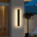 2 Pack23.6inch Modern LED Wall Sconce, 3000K Warm White Outdoor Lights, IP65 Waterproof, Black Aluminium, Minimalist Wall Light Fixture, AC 85-265V, 24W, Wall Lamp for Yard, Patio, Garage, Porch