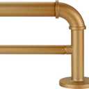 1 Inch Industrial Iron Curtain Rod for Windows 66 to 120, Wrap Around Window Double Curtain Rods, Outdoor Farmhouse Rustic Curtain Rod (Sand Gold)