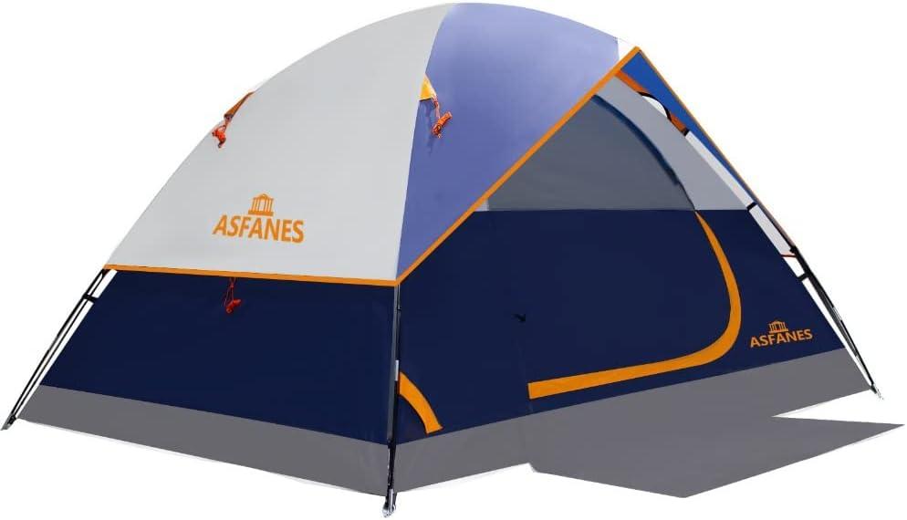 ASFANES Sundome Camping Tent with Rainfly, 2/4/6/10 Person Tent Sets Up in 10 Mins, Weatherproof Shelter for Camping, Festivals, Backyard, Sleepovers, & More