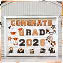 Landhoow 30 Pcs Graduation Car Magnets 2026 Senior Graduation Car Decoration Bumper Sticker Congrats Grad Magnet Magnetic Refrigerator Decal for Grad Parade Party Supplies(Orange, Black)