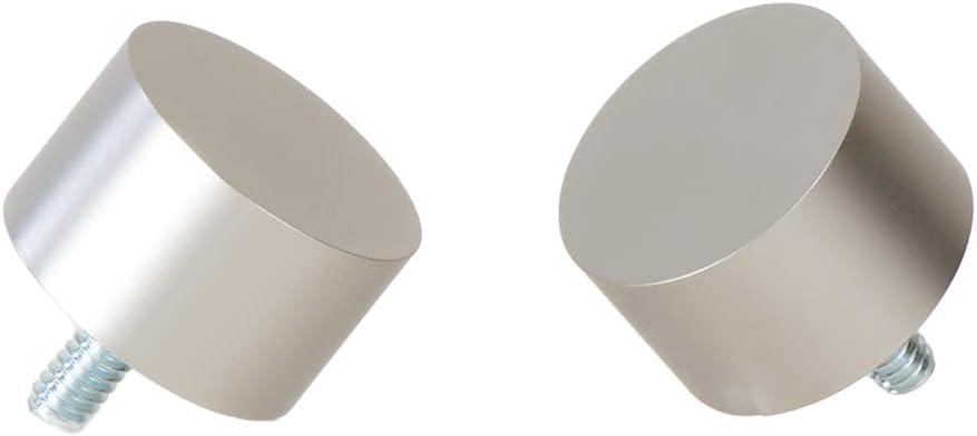 Ivilon End Cap Finials for Curtain Rods of 7/8 and 1 Inch Diameter Color Satin Nickel