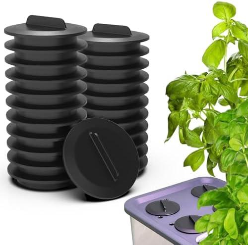 Plant Spacer Kit Compatible with Aerogarden,Plant Spacer Cover for Aerogarden Spacer Caps,for Indoor Hydroponic Growing System,Plant Grow Deck Openings, Round, 25 Pack, Black