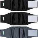 wegreeco Washable Male Dog Belly Band (Stylish Pattern)- Pack of 3 - Washable Male Dog Belly Wrap, Dog Diapers Male (Black, Black, Charcoal, Medium)