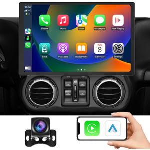Car Radio for Jeep Wrangler JK Compass Grand Cherokee Dodge Ram 2007-2016 Android 13 Stereo Upgraded 13.1'' Touch Screen Head Unit 8+128G Wireless CarPlay & Android Auto GPS Bluetooth 4G WiFi DSP SWC