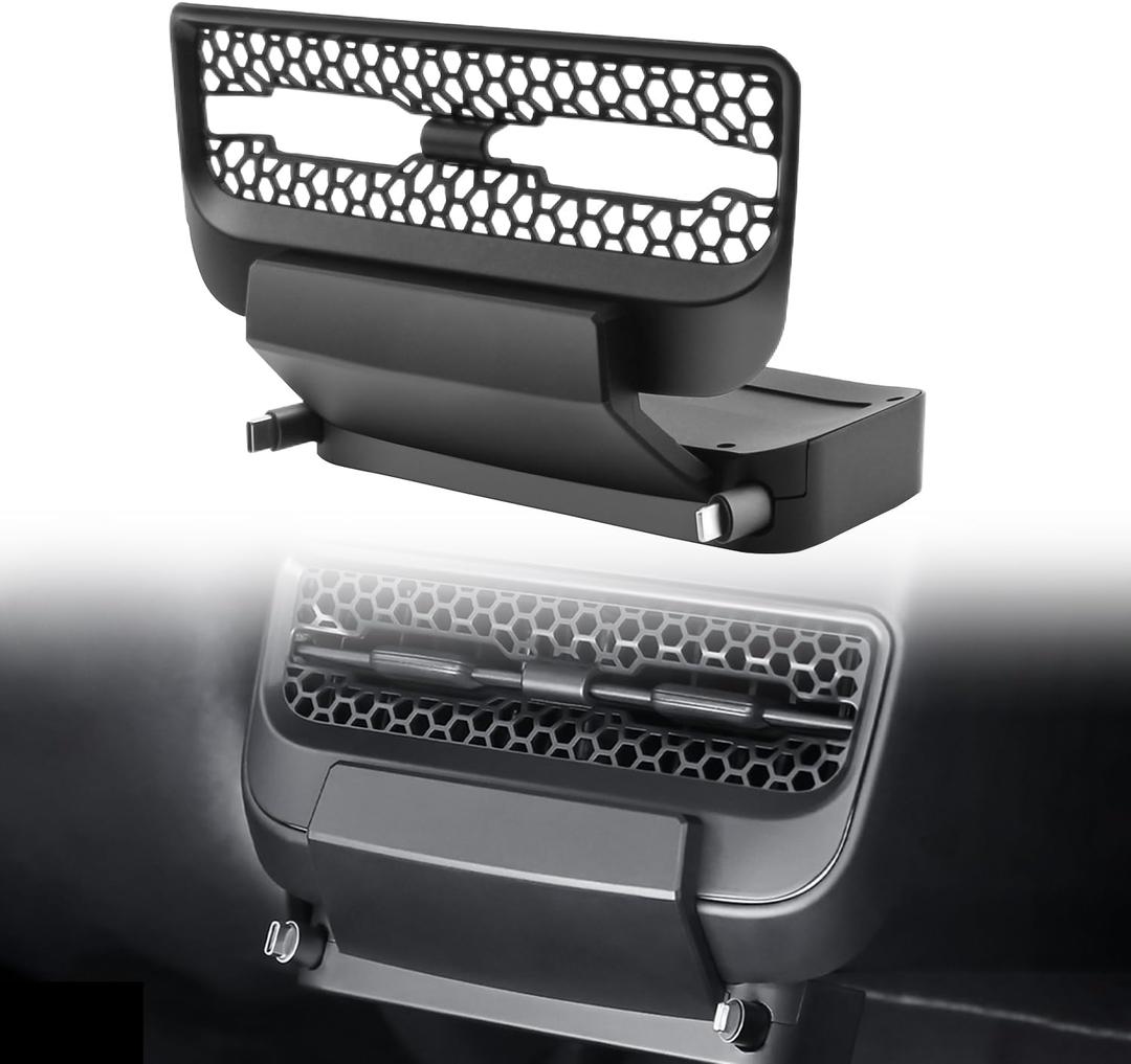 Zekrom Retractable Cord Car Phone Charger for Tesla Model 3 2021-2023 for Tesla Model Y 2021-2024, Interior Accessories Rear Air Outlet Expansion Dock with Fast Charging Cables