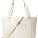 KALIDI Tote Bag for Women,Shoulder Bag with Laptop Compartment for work Leisure Nylon Top-Handle Foldable Weekend (Beige)