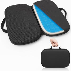 Sojoy 3 in 1 Foldable Gel Seat Cushion Featured with Memory Foam Breathable Seat Cushion for Pressure Relief (Size: 18.5 x 15" x 2"Black Mesh)