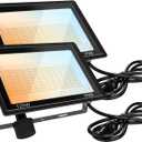 120W LED FloodLights Outdoor 2 Pack, 14000LM Dimmable, 3CCT 3000K 4500K 6000K Selectable, IP66 Waterproof, Outdoor Security Flood Light for Yard, Garden, Garage