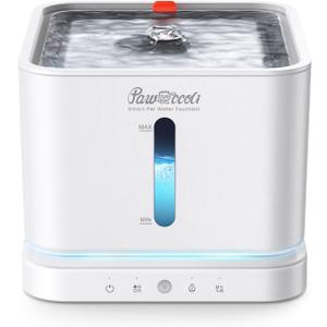 Cordless Cat Water Fountain, 3L/100oz Stainless Steel Tray, Cat Fountains for Drinking, Pet Water Fountains Indoor, Automatic Dog Water Bowl Dispenser, Rechargeable Battery Operated White