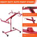 Auto Body Paint Stands, Adjustable Automotive Door Hood Fender Panel Holder, Multifunction Rotating Car Bumper Rack with 4 Wheels for Body Parts Repair, Sand, Prep, Spray Primer, Paint Bodywork, 1 Count