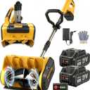 Cordless Snow Blower Battery Powered with 2 * 4.0 Ah 21v Batteries and Charger,12'' Electric Snow Shovel Machine for Snow Removal Clearance Step,Driveway,Patios,Walkways