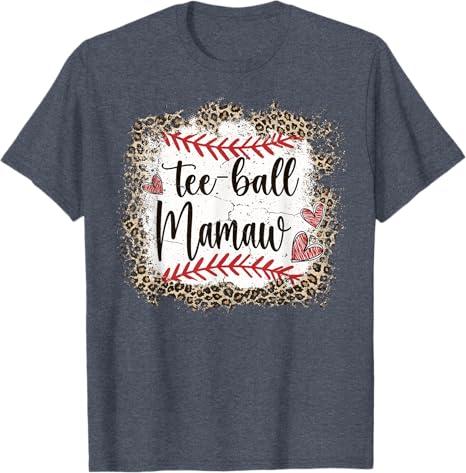 Tee-Ball Mamaw Funny Leopard T-Ball Mamaw T-Shirt, XXL