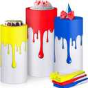 GlikCeil Set of 3 Paint Party Decorations Art Themed Cylinder Stand Covers Paint Splatter Party Supplies Back to School Decor Dessert Tables for Art Birthday Baby Shower