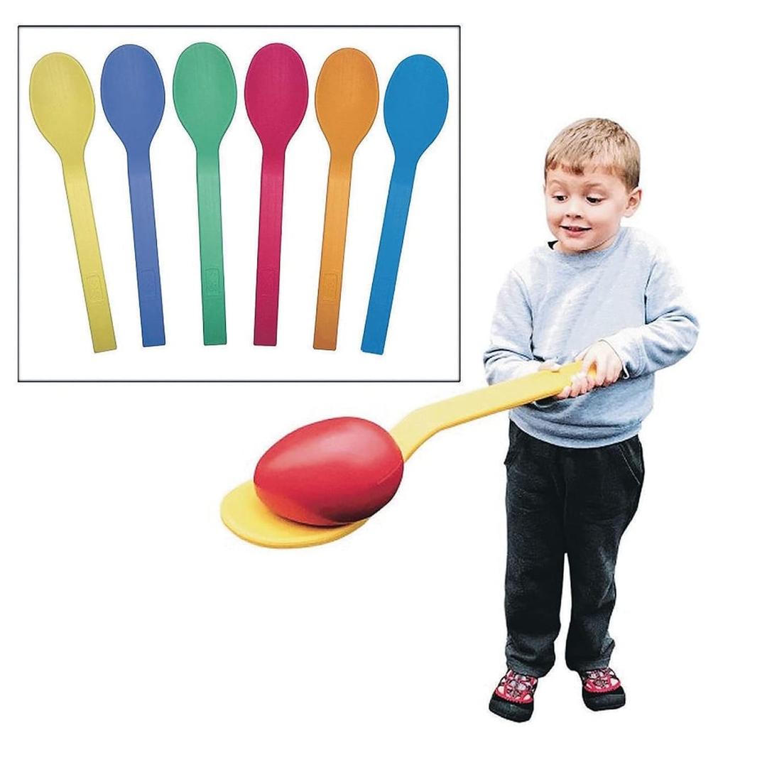 S&S Worldwide Ginormous Spoon Set of 6-28" HPDE Plastic Spoons for Fun Games and Activities, Small
