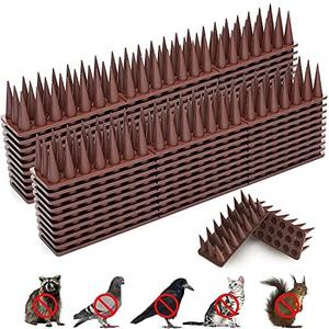 BORHOOD Bird Spikes, Bird Deterrent Spikes for Small Birds Pigeon Squirrel Raccoon Crow Cats Bird Defender Spikes for Outside to Keep Birds Away