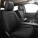 JOJOBAY Car Seat Covers for Dodge Ram 2 Pcs Front,Fit Ram 2009-2025 1500/2500/3500 Pick-up Truck,Crew,Regular,Quad,Mega Cab,Waterproof Leather Automotive Seat Covers 2 PCS Front,Black