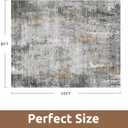 8 x 10 Area Rugs for Living Room, Machine Washable Non Slip Rug Ultra Soft Low Pile Indoor Carpet Modern Abstract Rugs for Bedroom Office Room Dining Room Beside, Grey
