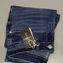 Flamingals Women's Butt Lifting Skinny Leg Jeans Stretchy Tummy Control Mid Rise Denim Jeans (Medium, Deep Blue Denim)