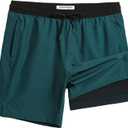 maamgic Mens Swim Trunks with Compression Liner 7 Inch Inseam Mens Bathing Suit Quick Dry Swimming Trunks Swimsuit (XX-Large, Reef Green and Black)