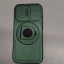 FRLMOOES for iPhone 17 Case Magnetic Compatible with MagSafe Wireless Charging,with 2 Screen Protectors,Built-in Kickstand Ring,with Camera Cover Shock-Absorbent Shockproof Heavy Duty Protection Green