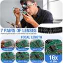 COYLAPY Magnifying Glasses for Close Work, Jewelers Magnifying Glasses with Light & 7 Interchangeable Lens Pairs(3X 5X 6X 7X 10X 13X 16X), Headband Loupe Magnifier for Watch Repair, w/Case