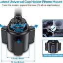 Miracase Cup Phone Holder for Car, [Upgraded Version] Adjustable Long Neck Car Cup Holder Phone Mount Cradle Friendly Compatible with iPhone Samsung Google and All Smartphones, Silver