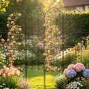 4 Packs 84 * 19 inch Metal Garden Trellis for Climbing Plants Outdoor,Heavy Duty,Black Coating Rustproof Trellis for Rose, Vegetable, Flowers, Expandable,Perfect for Training Climbing Plants