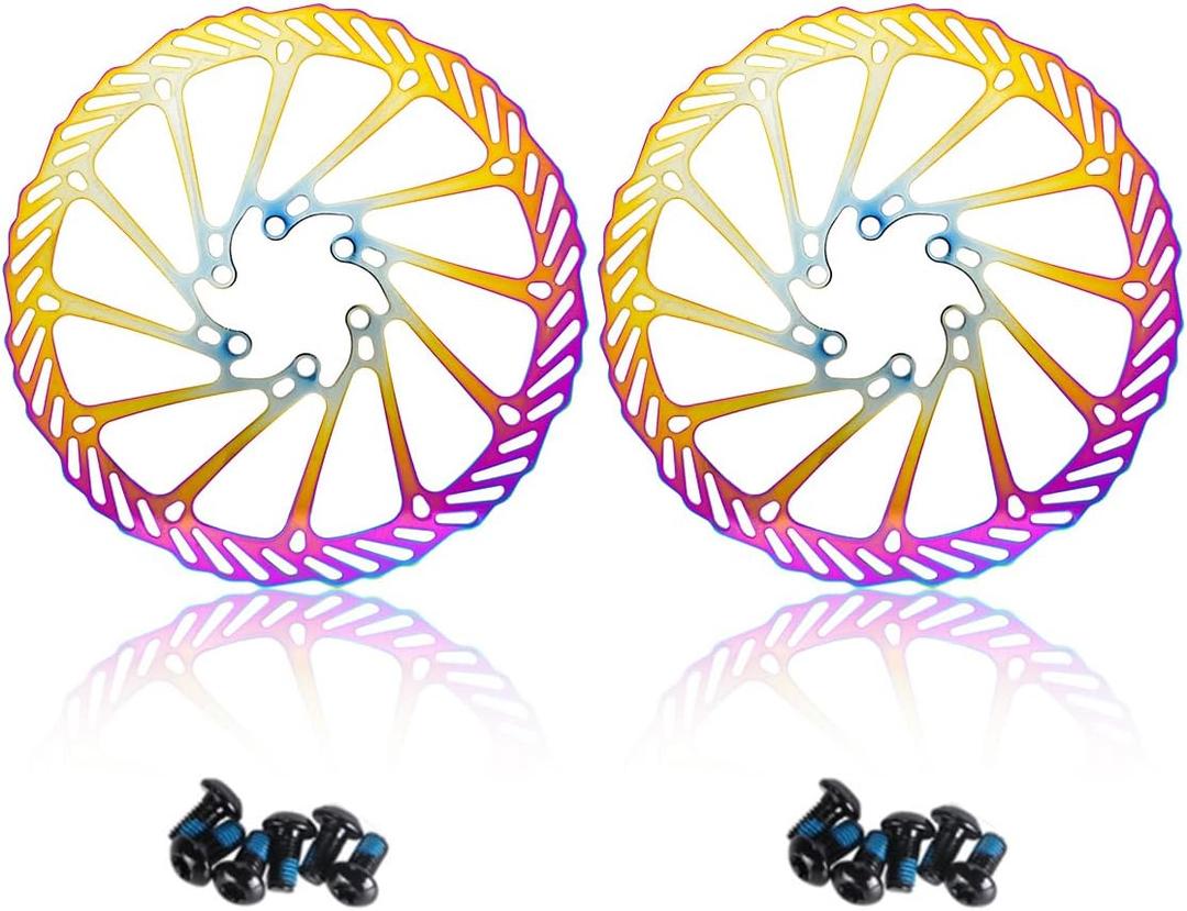 CNC Bike Disc Brake Rotor 160mm180mmBicycle Disc Brake Rotor 180mm With Bolts For MTB Mountain Bike Bmx, Colorful