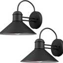 GLOBE Electric 44165 1-Light Outdoor Wall Sconce, 2-Pack, Weatherproof, Black Finish, Outdoor Lighting Modern, Wall Lighting, Porch Light, Front Porch Dcor, Patio Dcor, Outdoor, Bulb Not Included