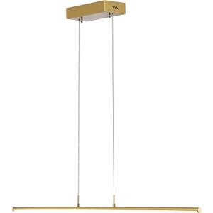 JONATHAN Y 39.5" Brass Gold Modern Integrated LED Linear Pendant Light, Dimmable Adjustable Hanging Island Fixture for Kitchen Dining Room Office, Minimalist Aluminum Metal Lamp (JYL7023C)