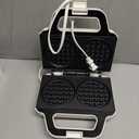 SugarWhisk Double Mini Waffle Maker Machine, Chaffle Maker, Waflera Electrica, Small Waffle Iron for Waffles, Keto Chaffles, Hash Browns, Cookies, 4 Inch