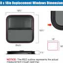 Vertical RV Window, Tinted Sliding with Net Screen and Trim Ring, Size: 18x18in