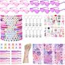 Vanblue 84 Pcs Friendship Popular Singer Party Favors Era Party Birthday Decorations Supplies Bulk Bracelet Disco Keychain Goodies Bags Stuffers Friendship Gifts for Fans Girls