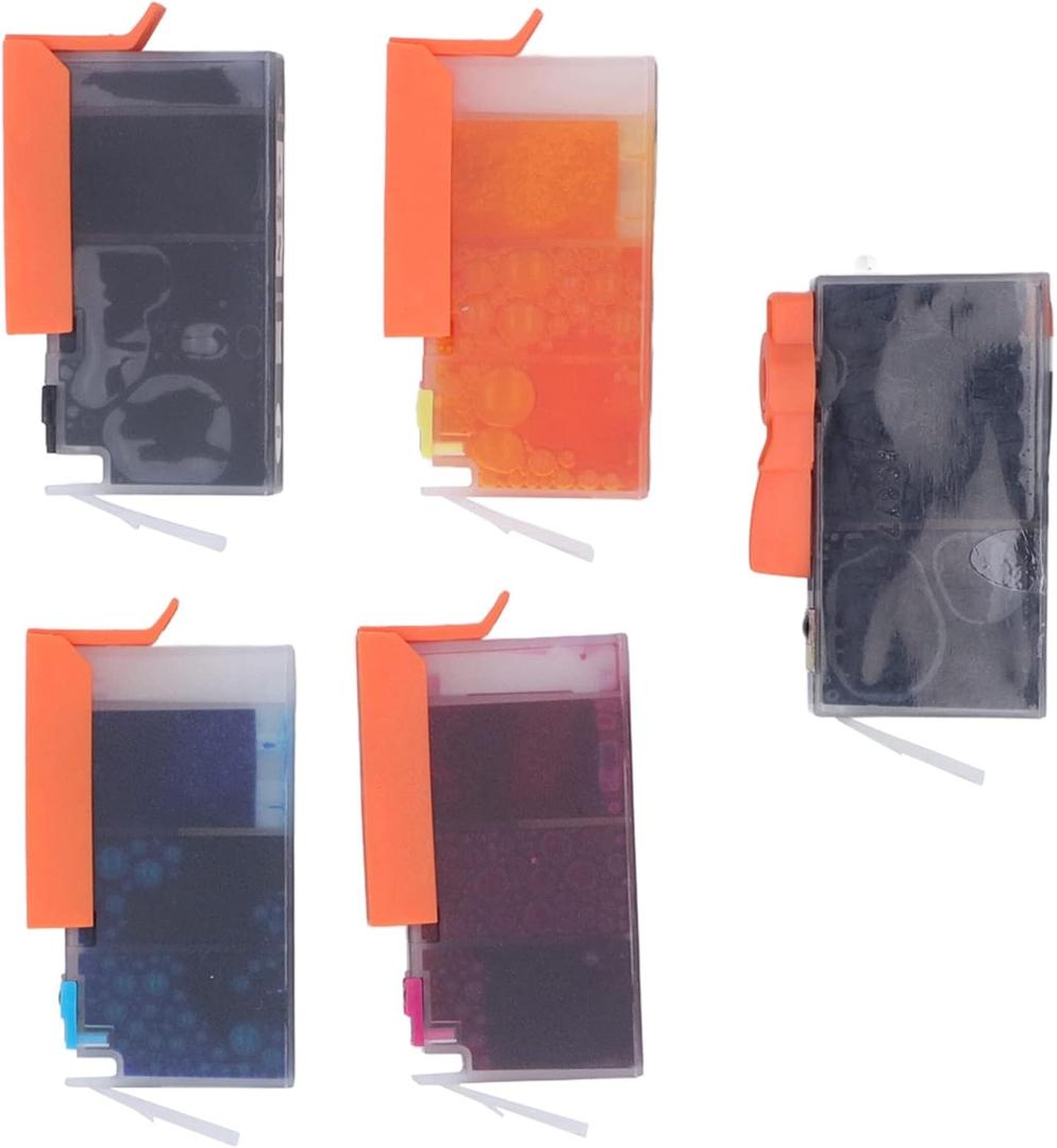 Ink Cartridge Replacement for Photosmart, High Yield Black and Color Ink Cartridges Set, 800 Pages Black 750 Pages Color Output, Anti Blockage Colorfast Printing for Documents (BK PBK C M Y 5 Colors)
